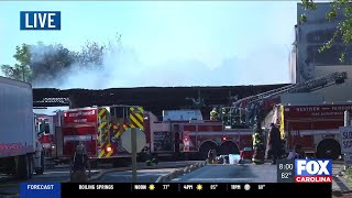 Chief: Spartanburg Co. business roof collapses as fire continues to burn
