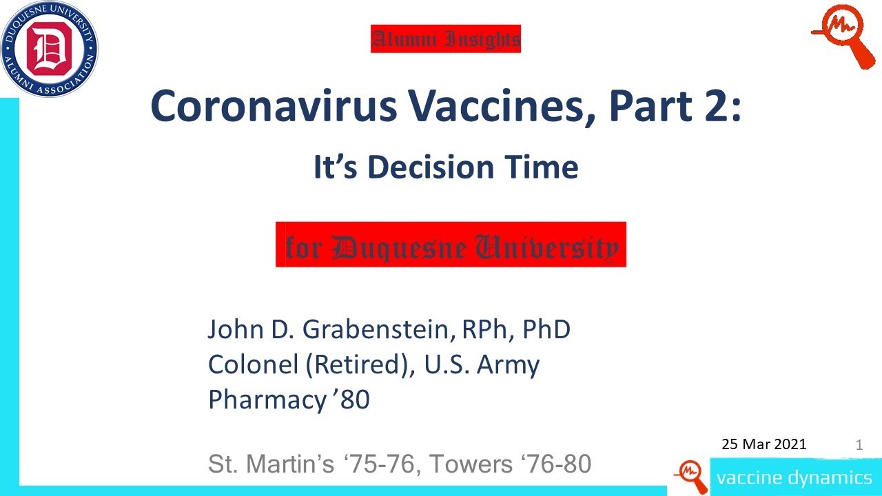 Image for Alumni Insights: Coronavirus Vaccines, Part 2: It’s Decision Time webinar