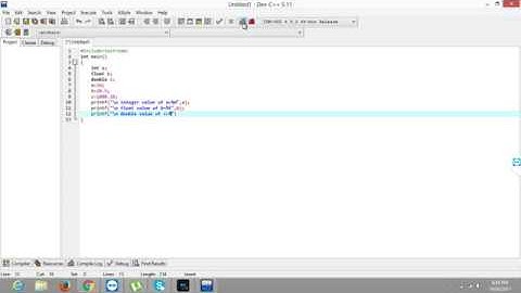 declare some variable of type int,float and double program in c Fybsc-It Mumbai University