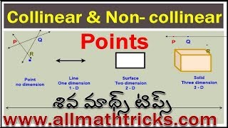 Collinear Points And Non Collinear Points In Telugu Point Geometry Geometry Basics In Telugu Youtube