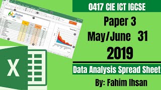 IGCSE ICT 0417/P31/2019 May  June (Spread Sheet)