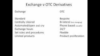Exchange v OTC derivatives