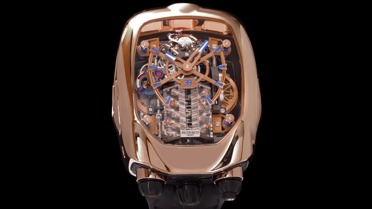 Bugatti Chiron Tourbillon White Gold Engine Animation