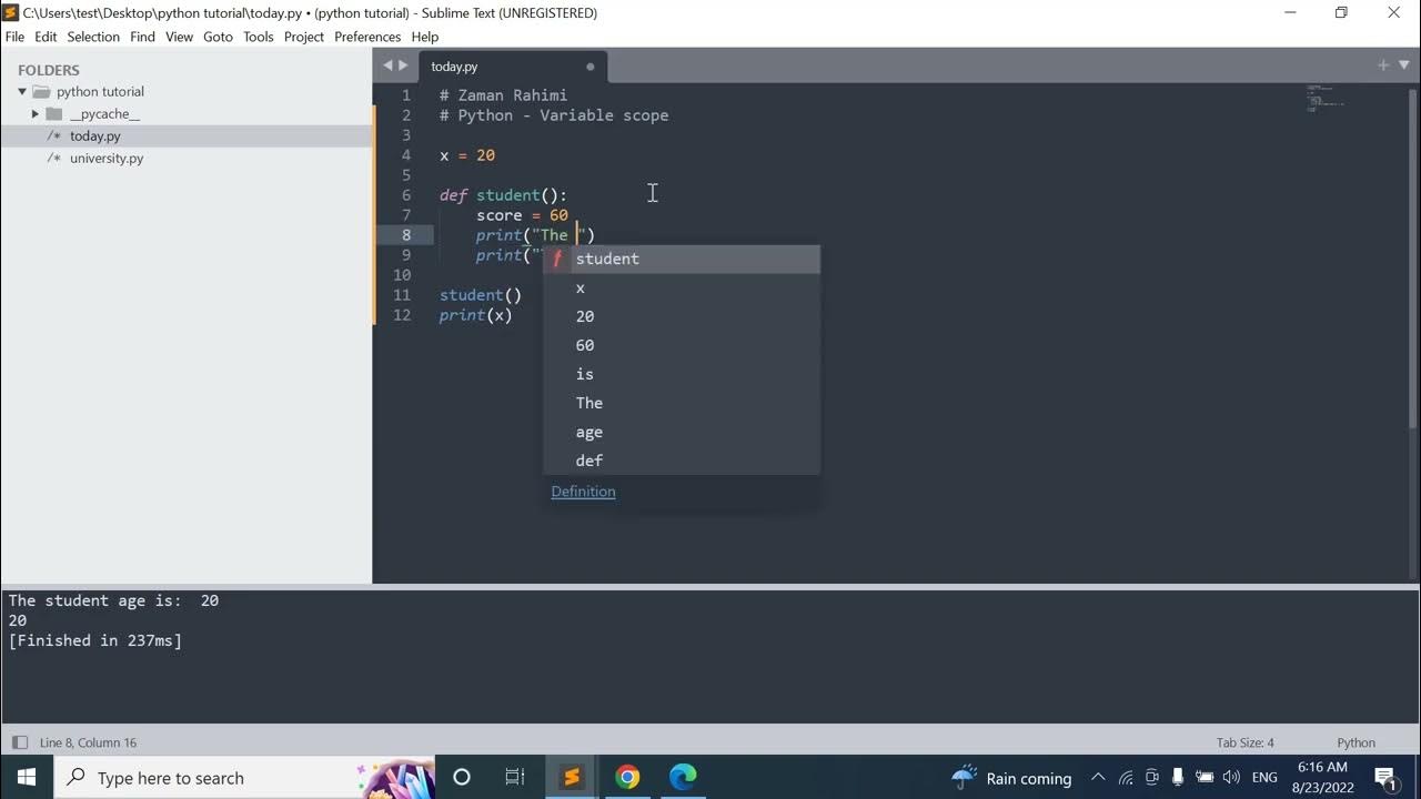 48 Python Local vs global variable - فارسی - YouTube