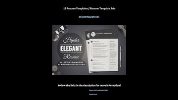 12 Resume Templates / Resume Template Sets by SNIPESCIENTIST