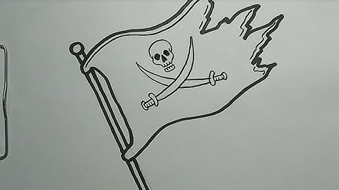 How to Draw Pirate Flag - Tutorial Drawing