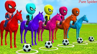 Spiderman with Super funny horse racing and soccer challenge vs hulk vs joker|Game GTA 5 superheroes