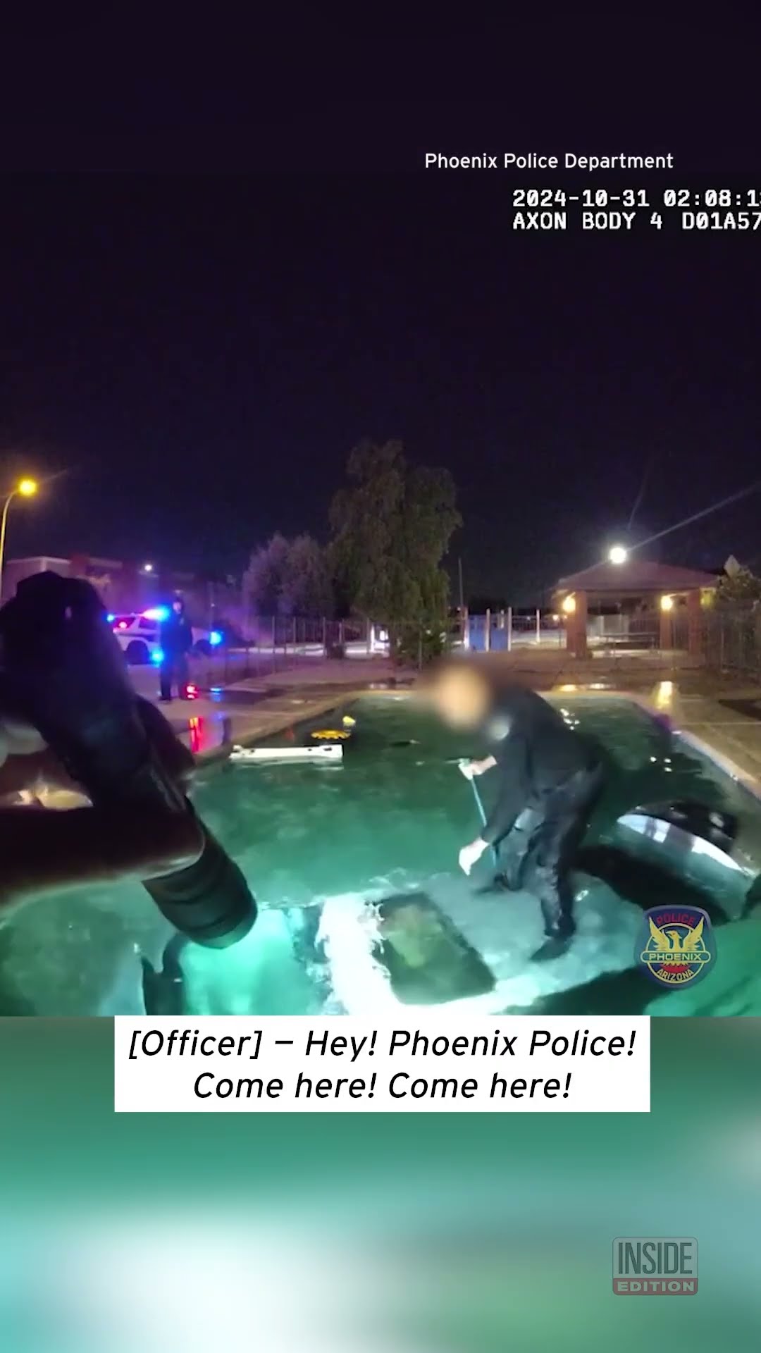 Police Rescue Man Who Drove Car into Swimming Pool #shorts