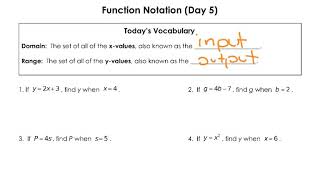 Full U1 Day 5: Function Notation Update
