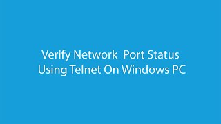 Verify Port Status With Telnet