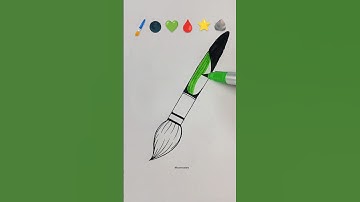 Satisfying Creative Brush Painting 🖌️🌑💚🩸⭐🪨 #draw#painting#brush #satisfying #coloring #viral #shorts