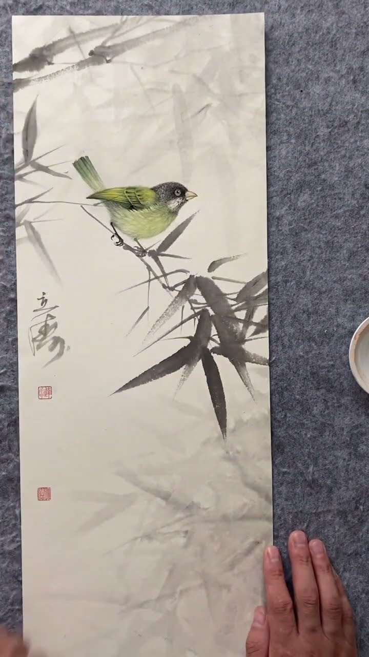 中国の花鳥画 「開到紫藤芳事盡」水墨画 肉筆画真跡保証あります R-10101 中国の花鳥画 「開到紫藤芳事盡」水墨画 肉筆画真跡保証あります