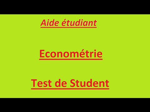 Econométrie : régression simple 6 : Test de Student