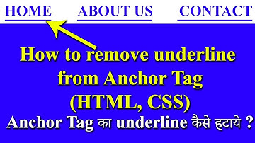 18. How to remove underline from Links, remove underline from a tag in html, css text decoration