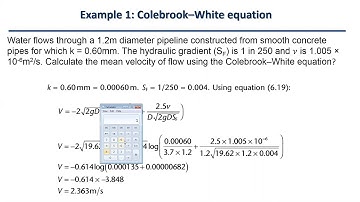 6.5 Example 1 Colebrook–White equation