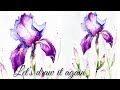 Lets draw an iris again why i cant finish it successfully watercolor tutorial step by step