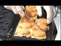 Korean Street Food Custard Cream bread (Bungeoppang) Fish bread -슈크림 미니 붕어빵   안양중앙시장