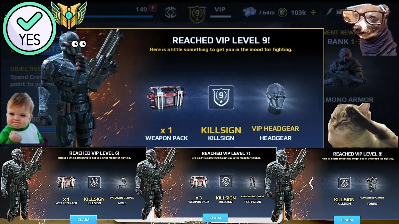 Unlocked V.I.P 1 - 9 progress for FREE ||  MODERN COMBAT 5
