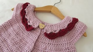 How to crochet a little girls collar cardigan / sweater