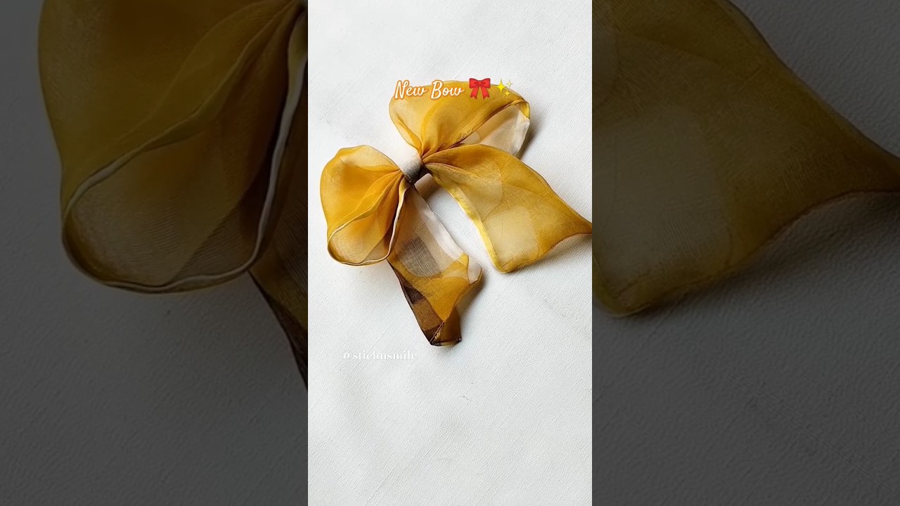 DIY Viral Bow Design 💛🎀 || Cute & Easy Handmade Bow || Stich n smile 