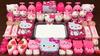 Series PINK HELLO KITTY Slime! Mixing Random Things into GLOSSY Slime! Satisfying Slime Videos #18 screenshot 5