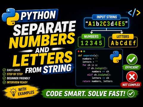 🔥 Python Program to Separate Letters and Numbers from a String | Python Coding