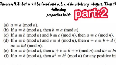 Elementary Number Theory||CONGRUENCES||theorm 4.2