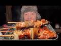 寒すぎるので、焼き鳥を楽に串打ちして炭火で焼いた【炭火】