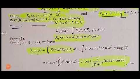 SOLVED QUESTION OF THE ITERATED KERNEL K(X,T) MORE EXAMPLE BSC MSC CSIR-NET MATHEMATICS CUCET PG UG