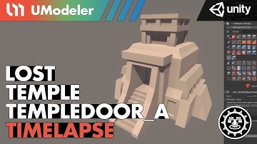 3D Modeling in Unity - Timelapse of a TempleDoor_A in the Lost Temple with UModeler