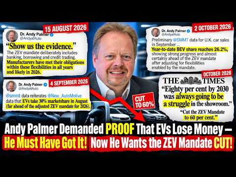 Andy Palmer Demands PROOF That EVs Lose Money He Must Have Got It! Now He Wants the ZEV Mandate Cut!