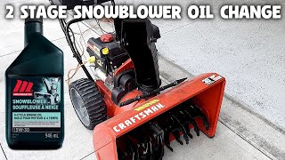 2 Stage Snowblower Oil Change Easy DIY How To Snowthrower