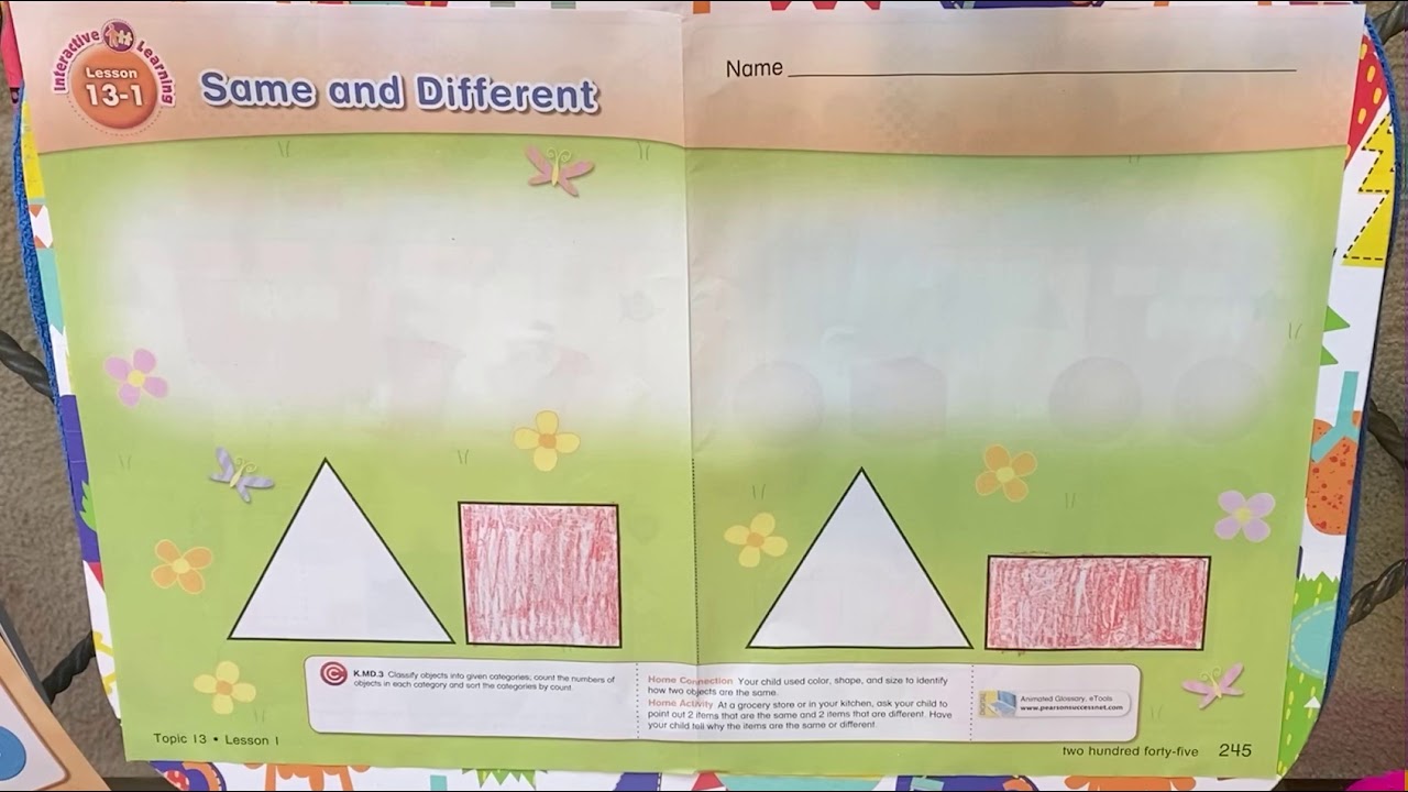 Kindergarten Math Lesson 13-1 - YouTube