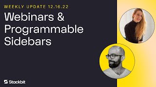 Celebrity Stackbit Weekly Updates: DXC Event, JavaScript configuration , Programmable Sidebar & More Wealth