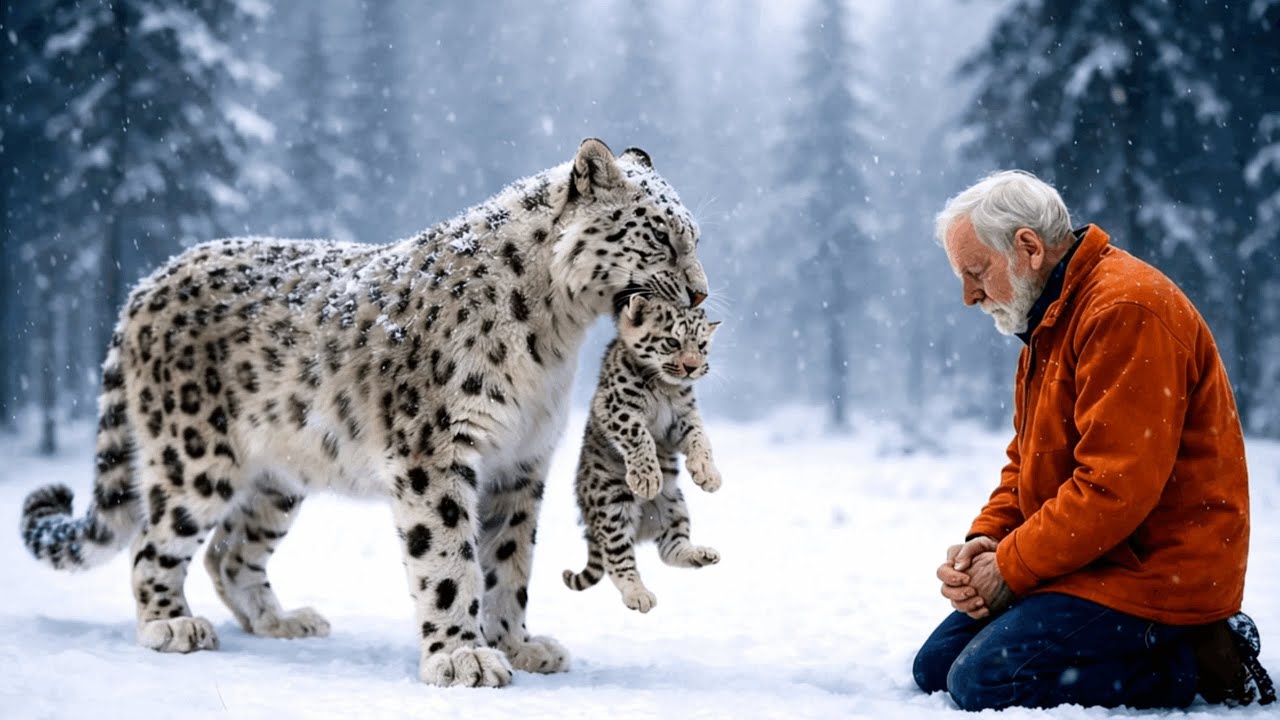 Snow Leopard brought her dying cub to the man, then the unbelievable happened.