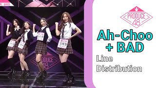 Produce 48: Ah-Choo   BAD - Line Distribution
