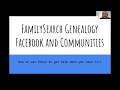 FamilySearch Facebook Communities - Carol Hill