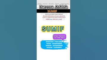 SUMIF function #Excel #excelshortcuts #exceltricks #exceltips #excelformula #job #exam #viralvideo