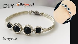 Sleek Beaded Bracelet || Beebeecraft Tutorial || How to make Beaded Bracelet