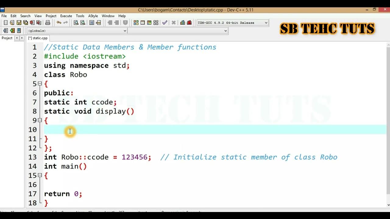Static Member Function in C++ | C++ Practicals | Static Members | C++ ...