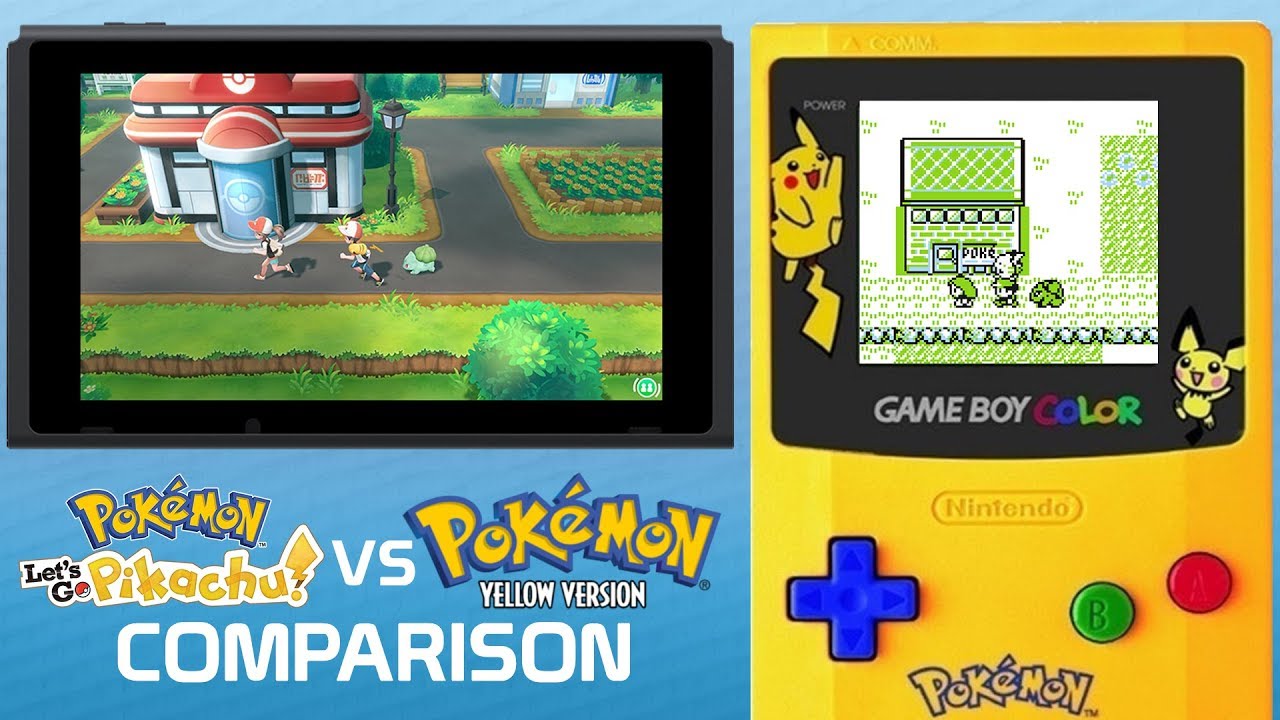 Video: Pokemon: Let's Go, Pikachu / Eevee vs. Pokemon Yellow - Celadon City  graphics comparison