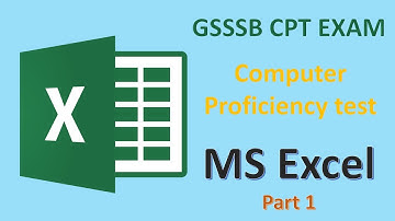 GSSSB Computer Proficiency Test | CPT | MS Excel Part - 1