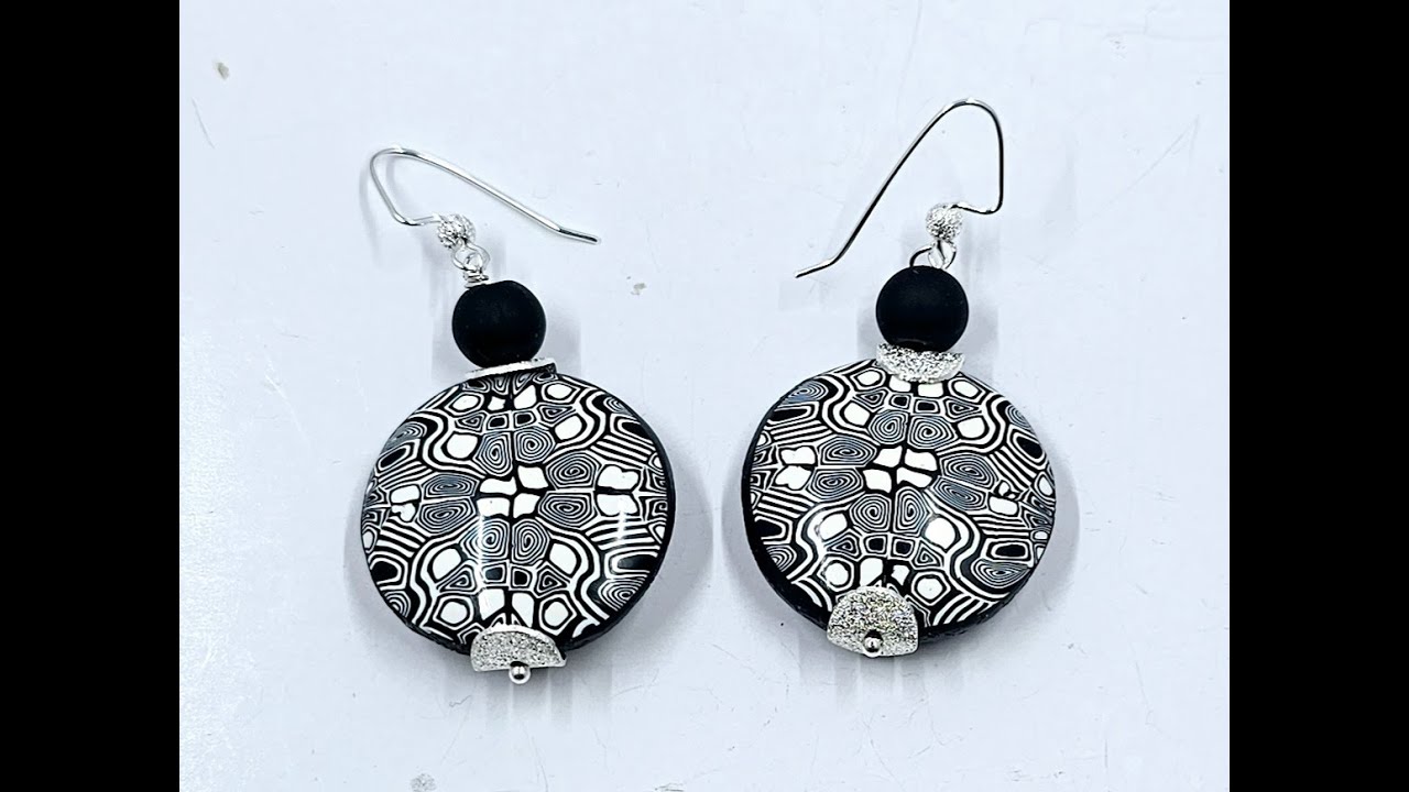 Polymer Clay "Black and White Cane" Tutorials and earrings!!!