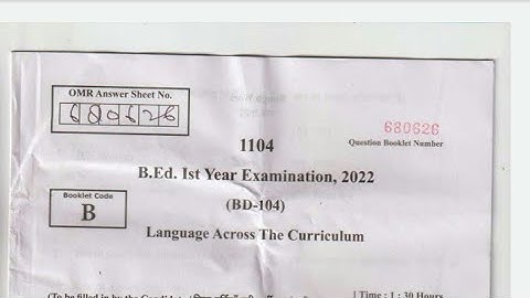 Language Across The Curriculum | Dbrau agra | RMPSSU Aligarh| BED 1 YEAR| ANSWER KEY