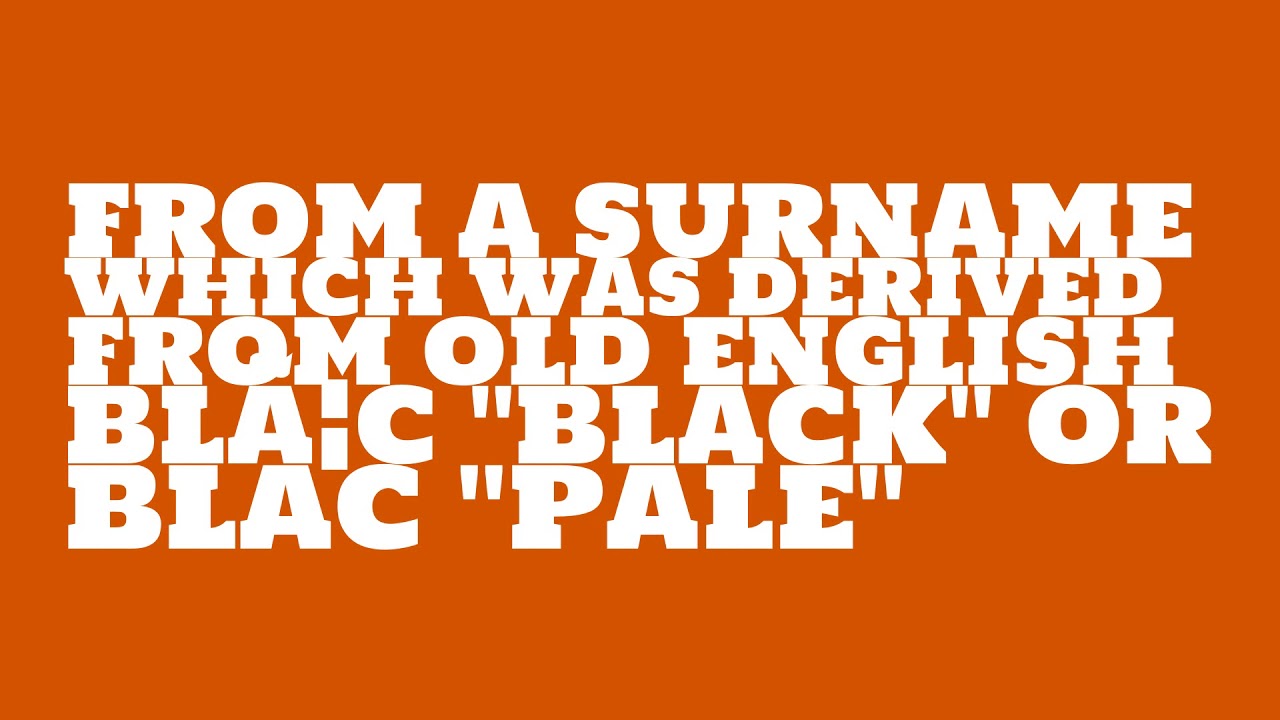 What is the origin of the name Blake?