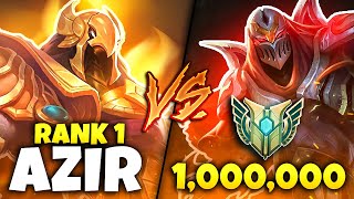 Rank 1 Azir vs 1,000,000 Mastery Zed (HOW TO MID GAP GUIDE)