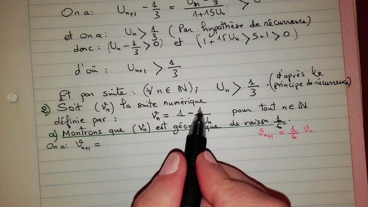 Suites numériques (examen national 2011) 2bac Pc & Svt