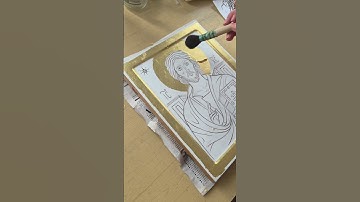 Gilding the Christ Pantocrator Icon – Mount Sinai Style #jesus #god #christianity #icon #art