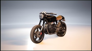 Classic Café Racer Motorcycle 3D model test at Unreal Engine 5 (#2)