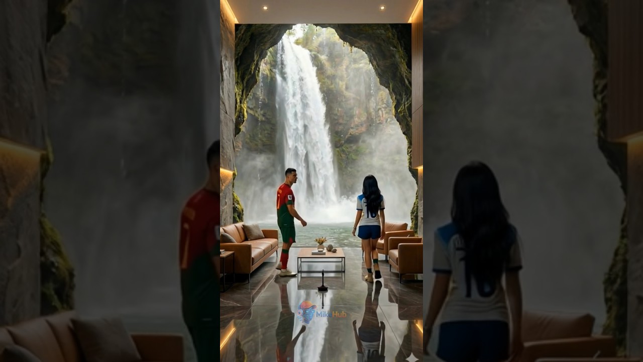 Ronaldo Building a Secret Room Inside a Waterfall 🌊 